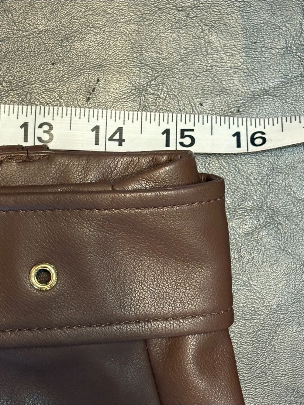Marc New York NWT size Small Chocolate Brown Faux Leather Belted Pencil Skirt